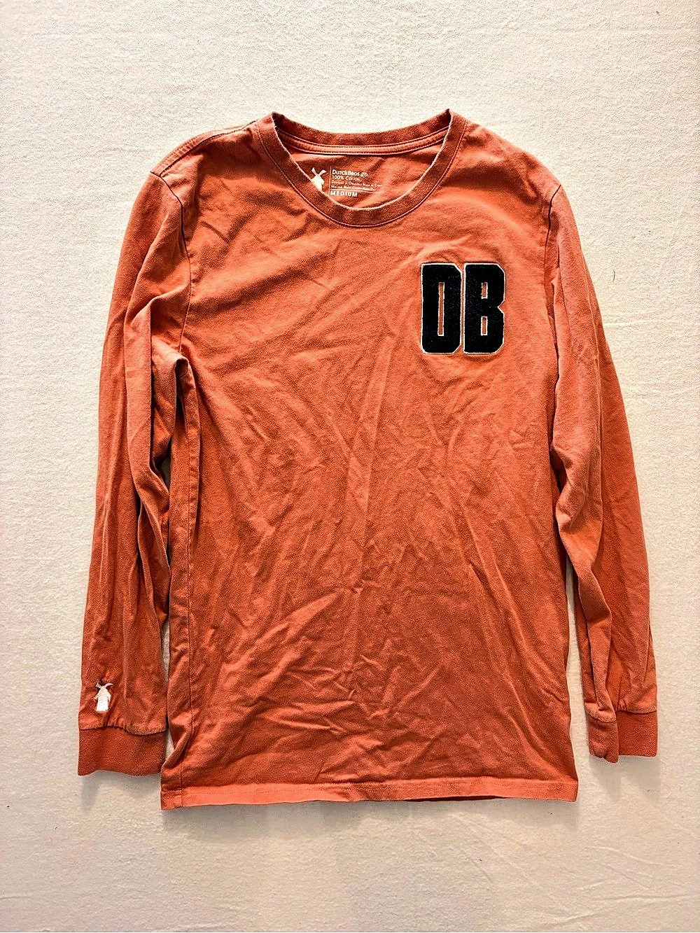 Dutch Bros Long Sleeve Graphic Tee in Orange Size Medium